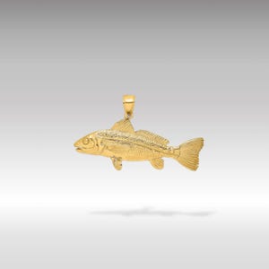 14K Solid Gold 3D Red Fish Pendant – Vibrant Aquatic Necklace, Luxury Fine Jewelry Gift