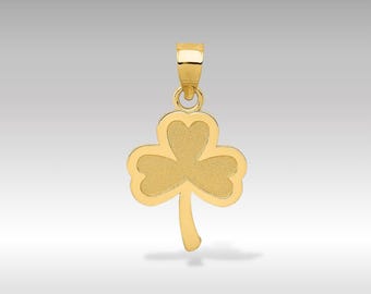 14k Yellow Gold Filigree Irish Clover Charm Pendant - Handmade Celtic Jewelry, USA Made 3 thumbnail image