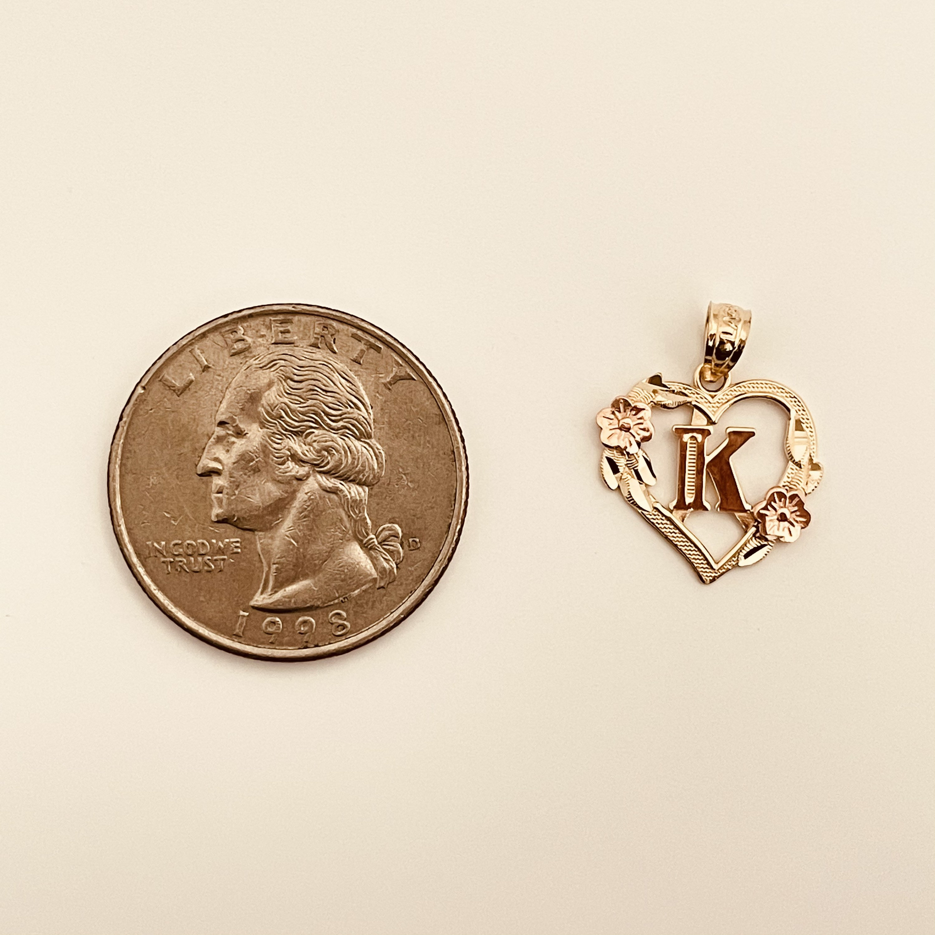 14k Real Gold Initial k Pendant/charm 100 Real Etsy UK