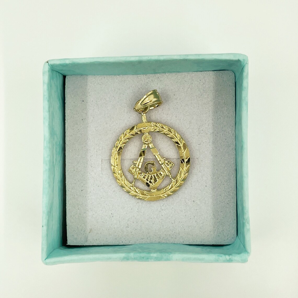 14k Solid Gold Freemason Masonic Pendant/Charm Gold Freemason Etsy