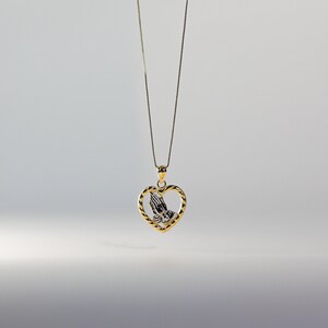 14K Gold betende Hand Anhänger - Gold Herz betende Hände Halskette Charme für Sie und Ihn