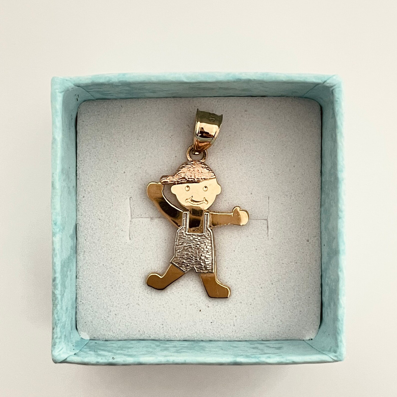 14k Yellow Gold 3 Colors Boy Pendant/Charm 100 Real Gold Boy Etsy