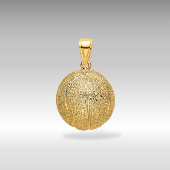 14K Gold 3D Textured Basketball Pendant Charm Real Gold Sporty Necklace Charm Real Gold Basketball Pendant Etsy Canada