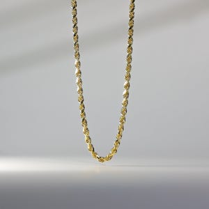 3mm 14k Solid Gold Rope Chain Diamond Cut- 14k Gold Diamond Cut Rope Chain