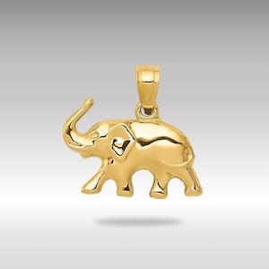 14K Solid Gold 3D Elephant Pendant – Exquisite Wildlife Necklace, Luxury Fine Jewelry for Animal Enthusiasts