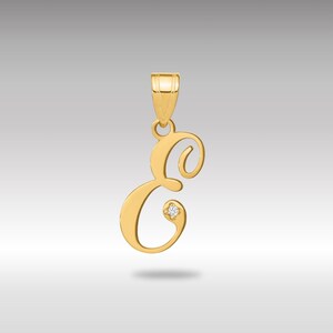 Pingente inicial da letra "E" cursiva de ouro 14K com diamante – Colar inicial de diamante – Lindo colar com pingente da letra "E"