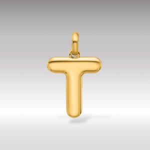 14K Gold Fancy Letter &quot;T&quot; Initial Pendant - Dainty Personalized Pendant for Elegant Everyday Wear - Initial &quot;T&quot; Charm Necklace