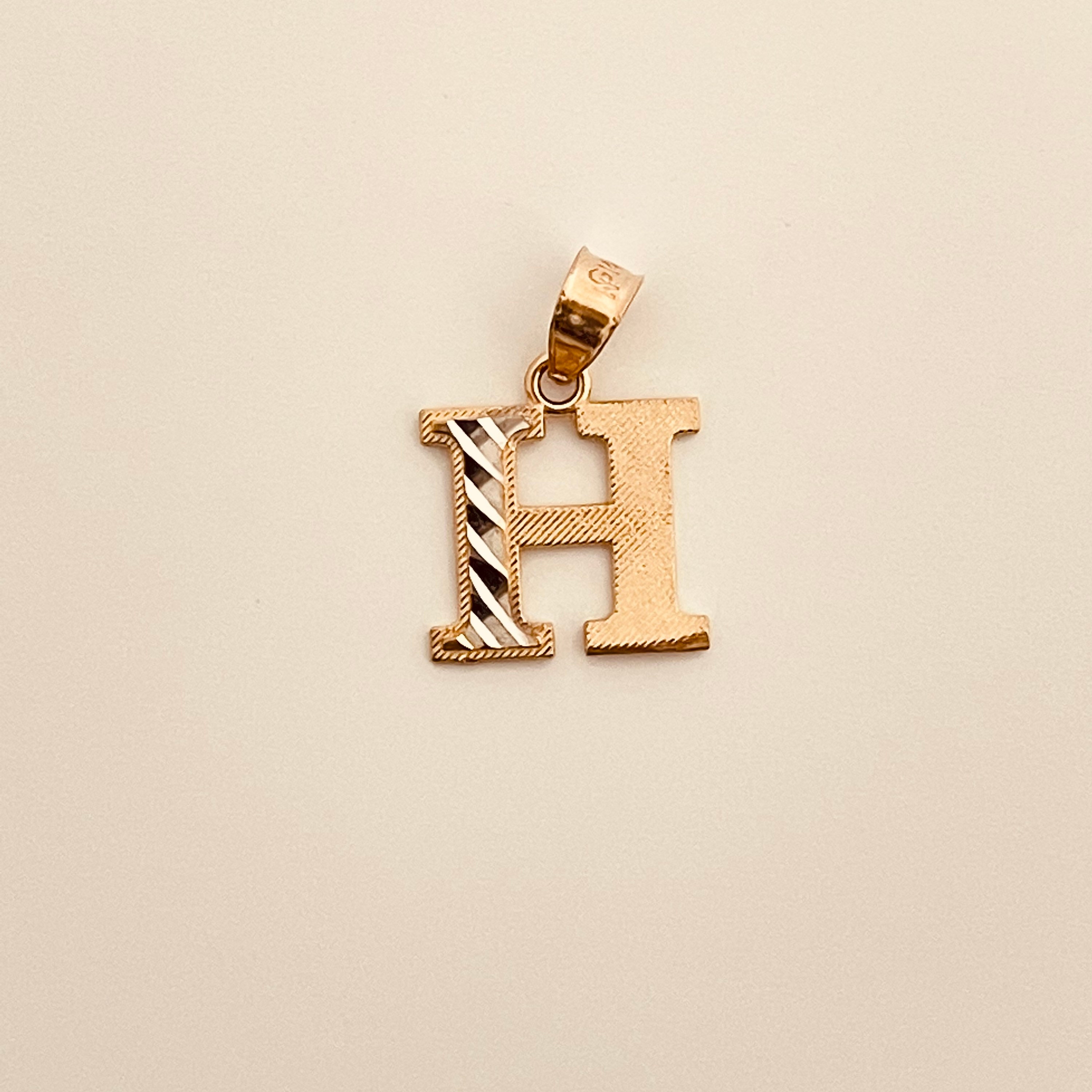 14k Real Gold Initial h Pendant/charm Real 14k Etsy UK