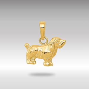 14K Solid Gold Cocker Spaniel Pendant – Detailed Dog Breed Necklace, Luxury Fine Jewelry for Pet Owners