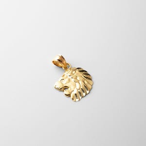 14K Solid Gold Lion Head Pendant – Majestic Lion Necklace, Luxury Fine Jewelry Gift
