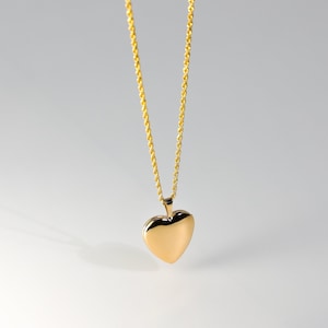 14k Gold Shiny Heart Locket Pendant Charm- Gold Medium Heart Locket Necklace Pendant For Her
