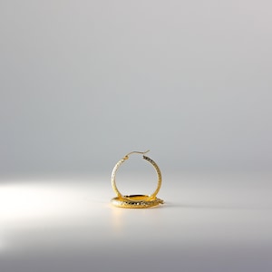 14K Gold Hoop Earrings 3.5mm Wide 30MM Wide- Real Solid Gold Hoop Earrings- Classic Gold Hoop Earrings- Hoop Earrings for her - ER75