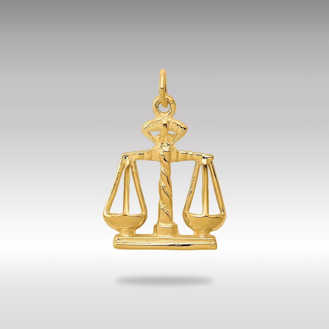 14K Gold Scales of Justice Pendant: Lawyer Gift Necklace - Etsy