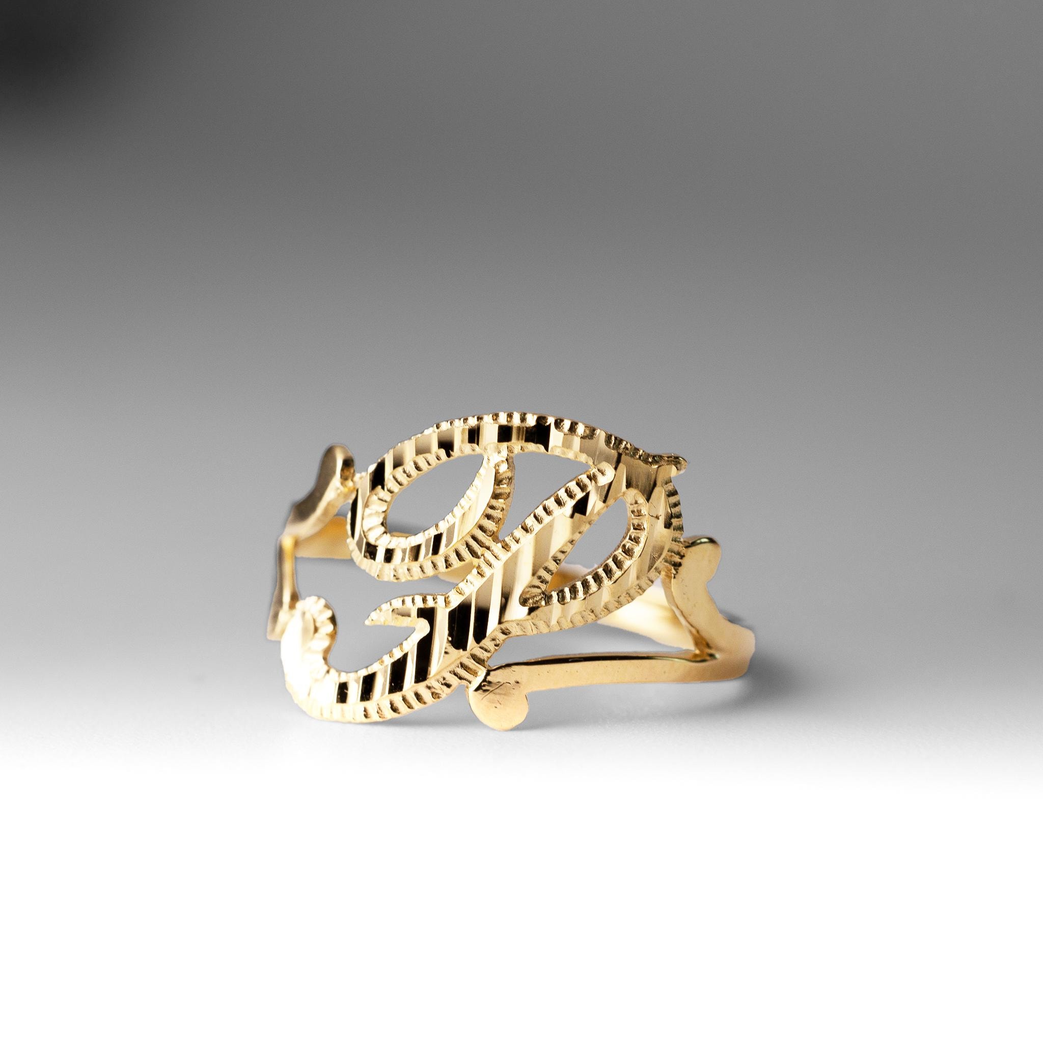 14K Solid Gold Initial 
