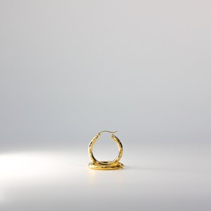 14K Gold Hoop Earrings 3mm Thick 25MM Diamond Cut- Real Solid Gold Hoop Earrings - Hoop Earrings for her