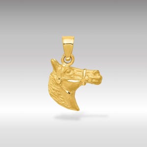 14K Solid Gold Diamond-Cut Horse Pendant – Majestic Equestrian Necklace, Luxury Fine Jewelry Gift