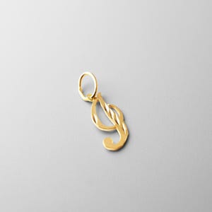 Ciondolo con iniziale corsiva "I" in oro 14k - Ciondolo per collana con iniziale "I" in oro