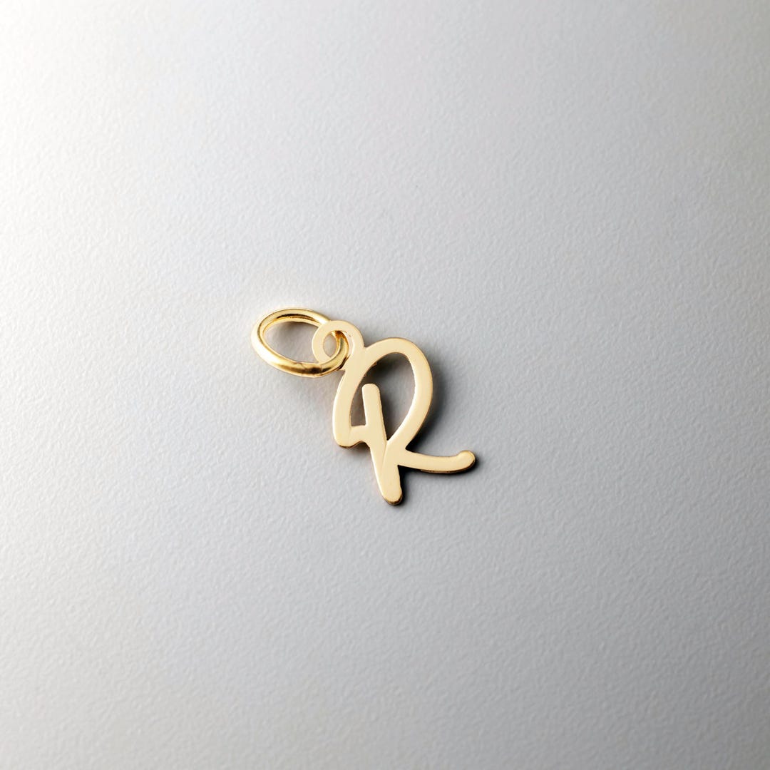 14K Gold Small Script Letter 
