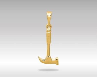 14K gouden hamerhangerketting: ambachtelijke gereedschapsbedel
