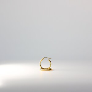 14K Gold Hoop Earrings 20MM Wide- Real Solid Gold Diamond Cut Hoop Earrings- Classic Gold Hoop Earrings- Hoop Earrings for her