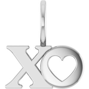 14K White Gold XO Pendant: Minimalist Heart Jewelry