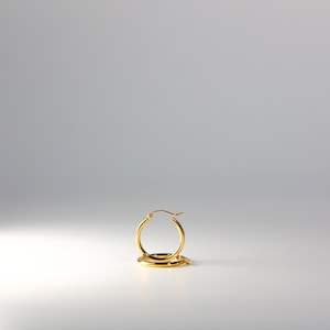 14K Gold Hoop Earrings Gold 2mm Thick 20MM Wide- Real Solid Gold Hoop Earrings- Classic Gold - Hoop Earrings for her