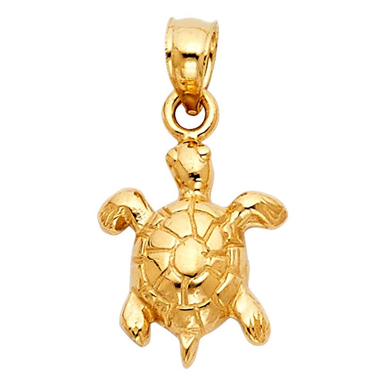 14k Gold Turtle Pendant Charm Real Gold Turtle Necklace Charm For Her or Him image 4