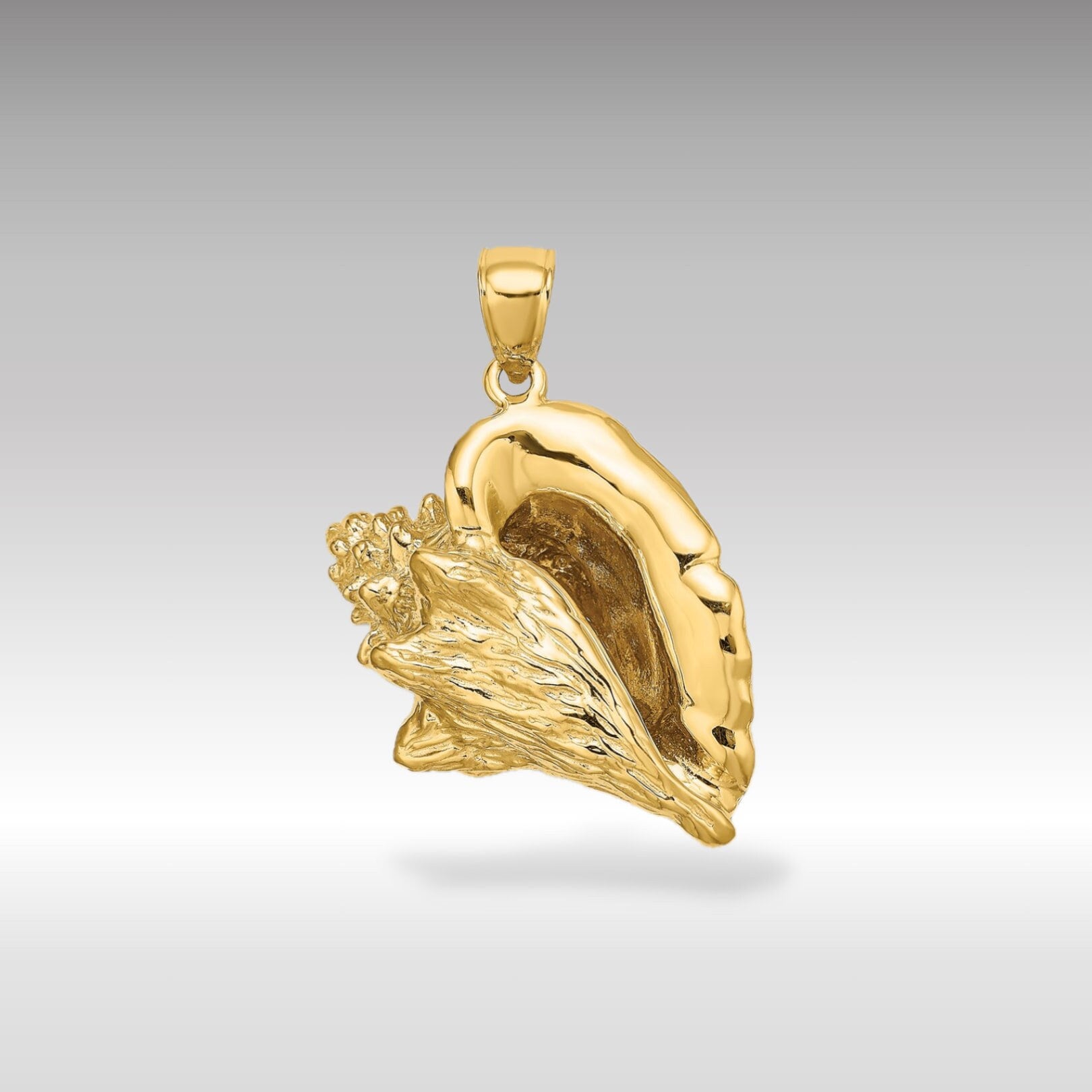 14k Yellow Gold 3 D Conch Shell Charm