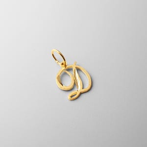 Dije colgante cursivo con inicial "D" en oro de 14 k: dije de collar con inicial "D" en oro