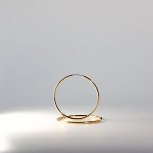 14K Gold Huggie Hoop Earrings 2mm Thick 45MM Wide- Real Gold Diameter Hoop Earrings- Classic Gold - Hoop Earrings for her - ER127