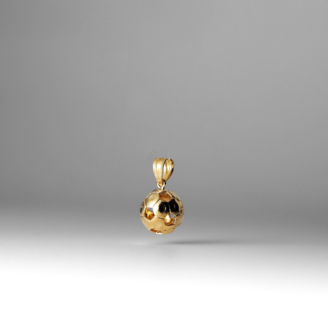 Gold Glitter Soccerball Charm