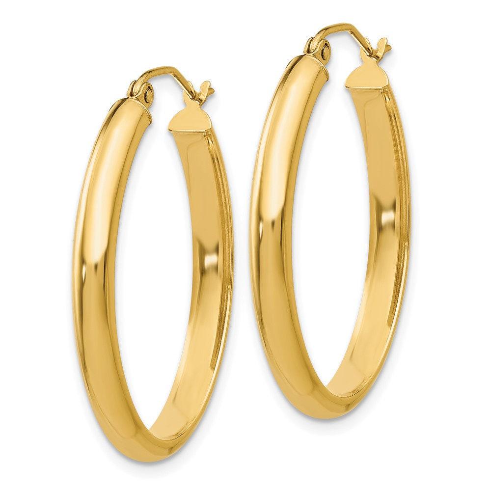 Orecchini a cerchio da donna in oro giallo 14 carati, taglio brillante, 2,6 mm, 45 mm, Oro giallo Orecchini a cerchio da donna in oro giallo 14 carati, taglio brillante, 2,6 mm, 45 mm, Oro giallo