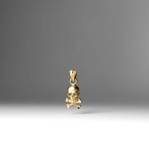 14K Gold Skull and Crossbones Pendant - Pirate Treasure Charm - Gothic Jewelry - Edgy Biker Accessory - Unique Gift Idea