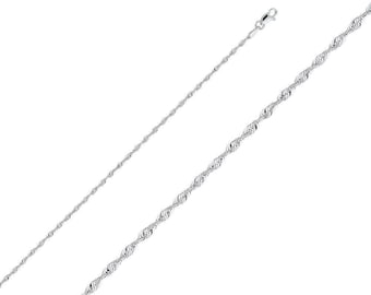 Collana Catena Cavo In Oro Bianco 14K - Larghezza 1.1 Mm (Lunghezza A Scelta) - Vero Oro Gioiello Donna/Uomo - 3