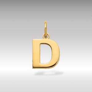 14K Gold Block Letter &quot;D&quot; Initial Pendant - Dainty Personalized Pendant for Elegant Everyday Wear - Letter &quot;D&quot; Charm Necklace
