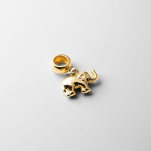 14K Solid Gold 3D Elephant Pendant – Tiny Shiny Elephant Necklace, Luxury Fine Jewelry Gift