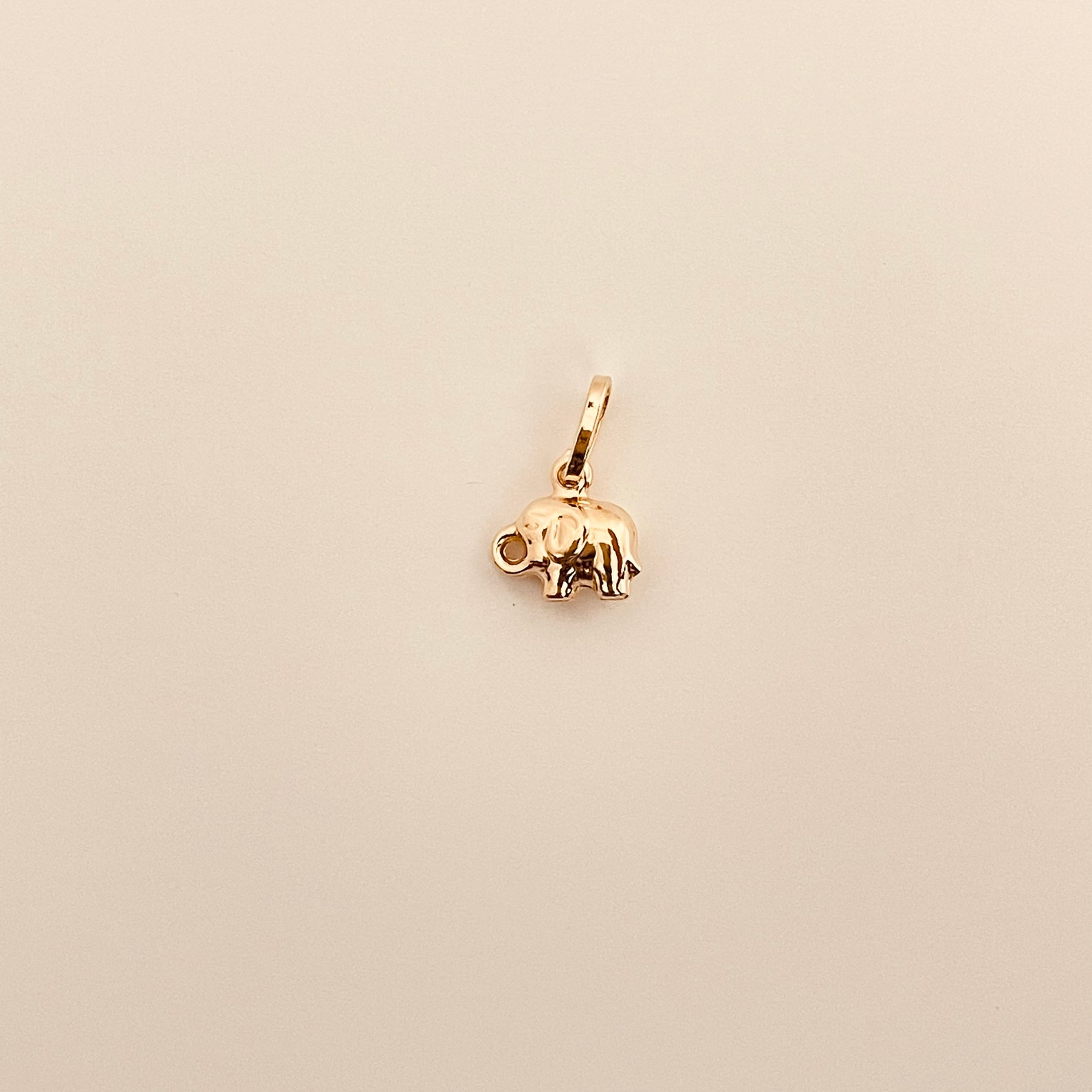 14k Real Gold Elephant Pendant/Charm Gold Elephant Pendant Etsy