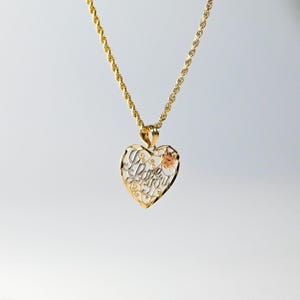 14k Gold I Love You Heart Pendant Charm- Real Gold I Love You Heart Necklace Charm For Her