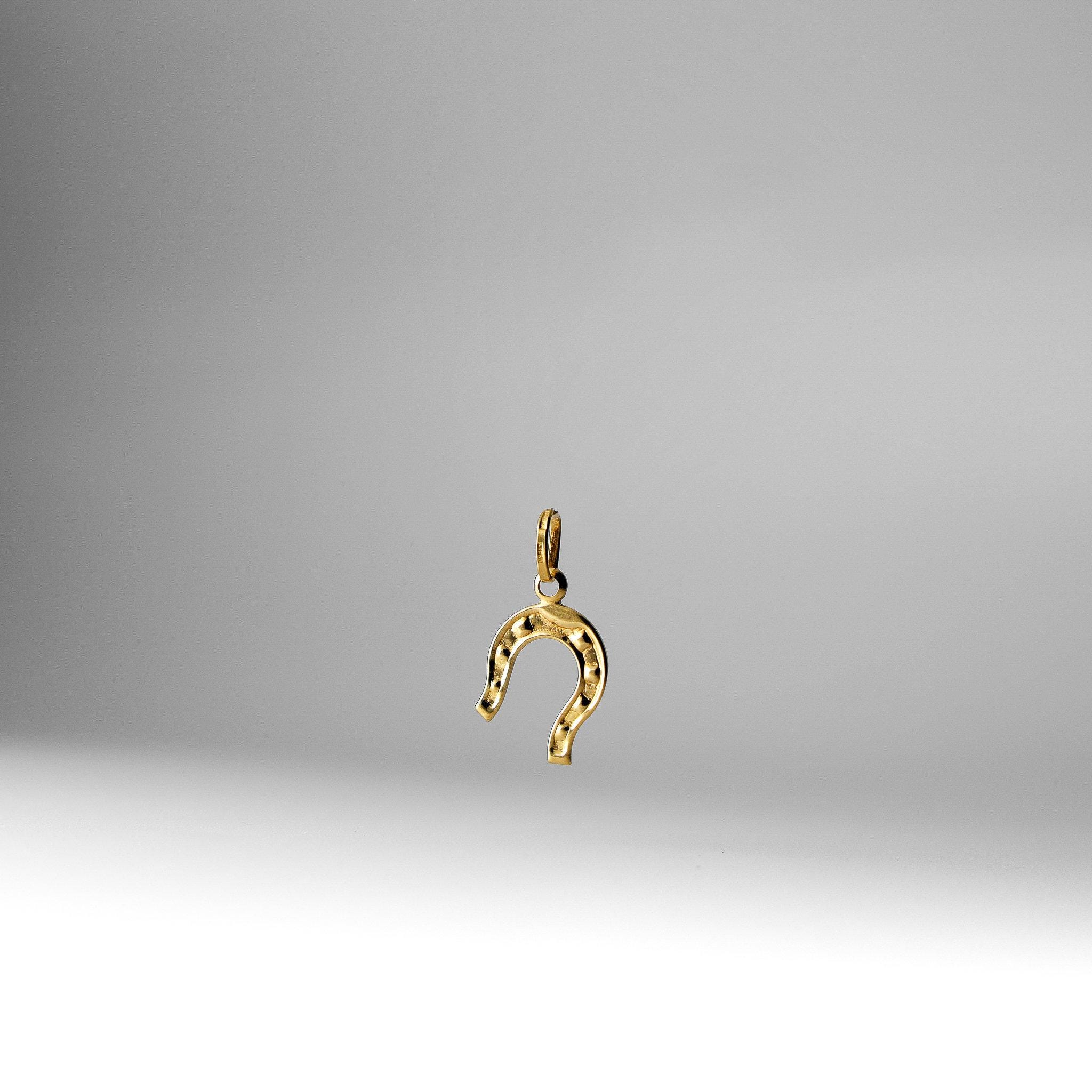 14K Gold Lucky Horseshoe Pendant Charm - Necklace Charm