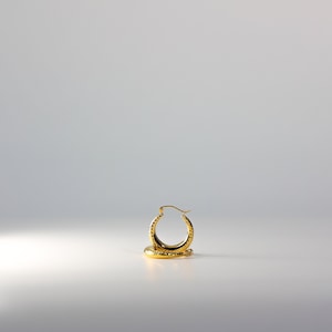 14K Gold Hoop Earrings 4mm Thick 15MM Wide Diamond Cut- Real Solid Gold Hoop Earrings- Hoop Earrings for her