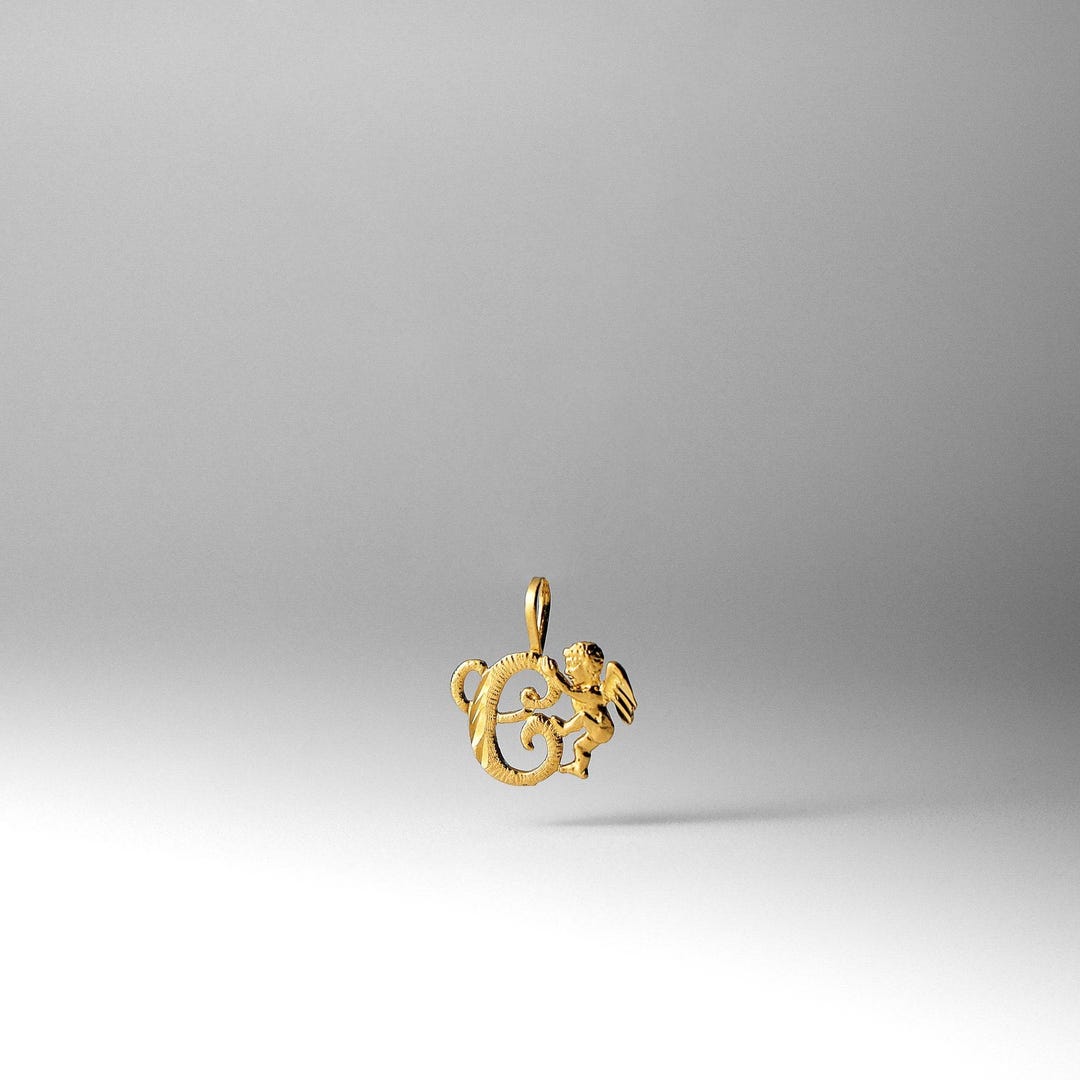 Angel Initial 14k Gold
