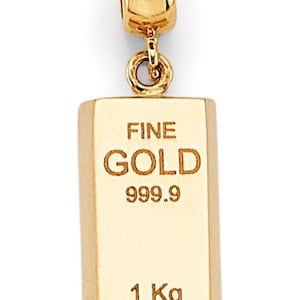24-karaats mini-goudstaaf geïnspireerde bedelketting - elegante goudstaafhanger voor een gewaagd statement - stijlvol gouden investeringsstuk