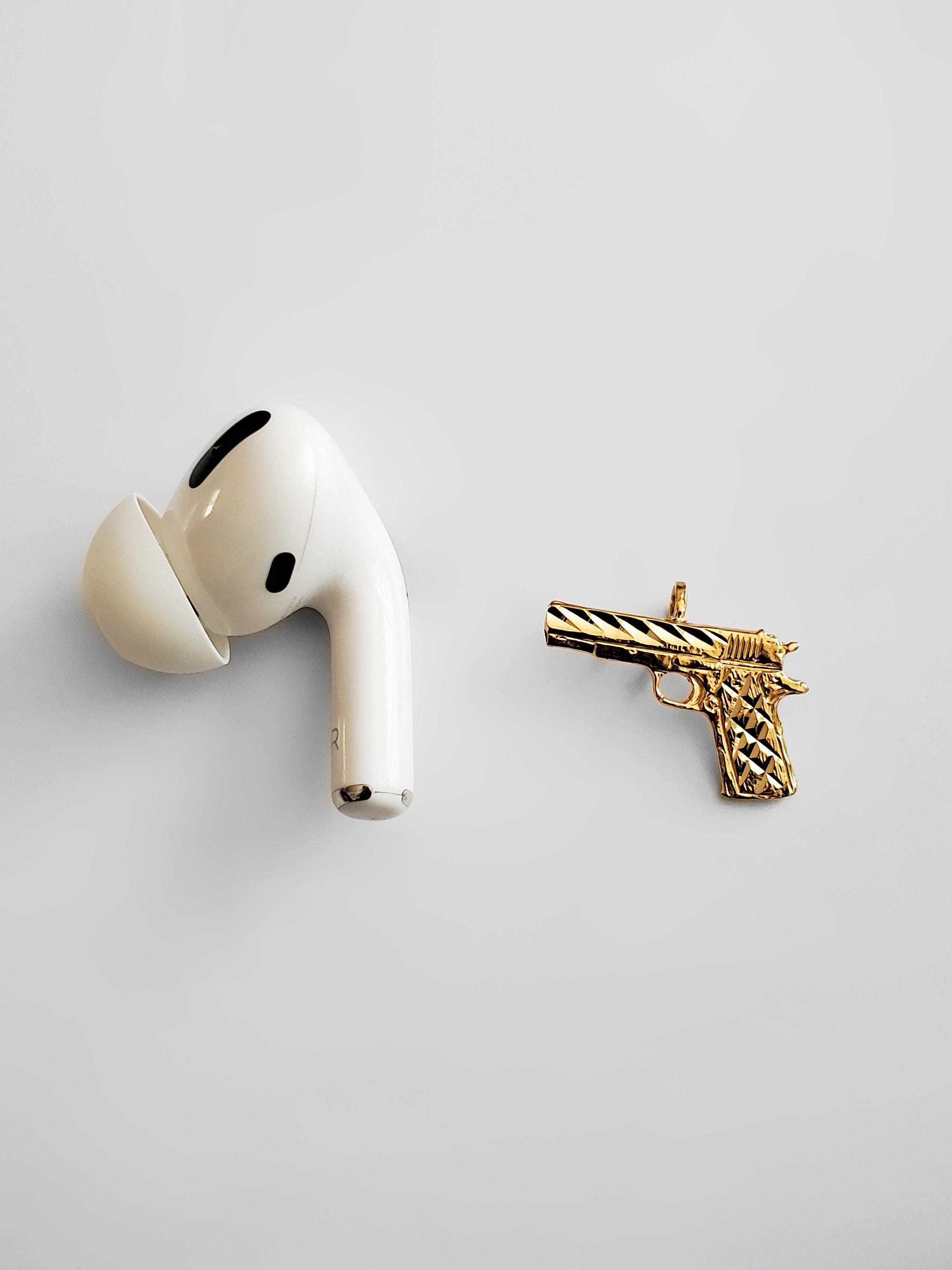 14k Real Gold Pistol Gun Pendant/charm- Gold Pistol Gun