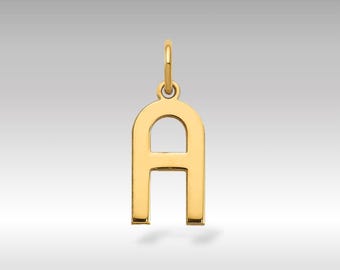14K Gold Letter "A" Initial Pendant - Dainty Personalized Pendant for Elegant Everyday Wear - Initial "A" Charm Necklace