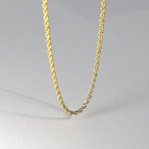 2.5mm 14k Solid Gold Diamond Cut Rope Chain