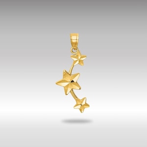 14K Gold Triple Star Necklace Pendant - Elegant Hanging Stars Pendant - Perfect Gift for Her - Celestial Jewelry Charm