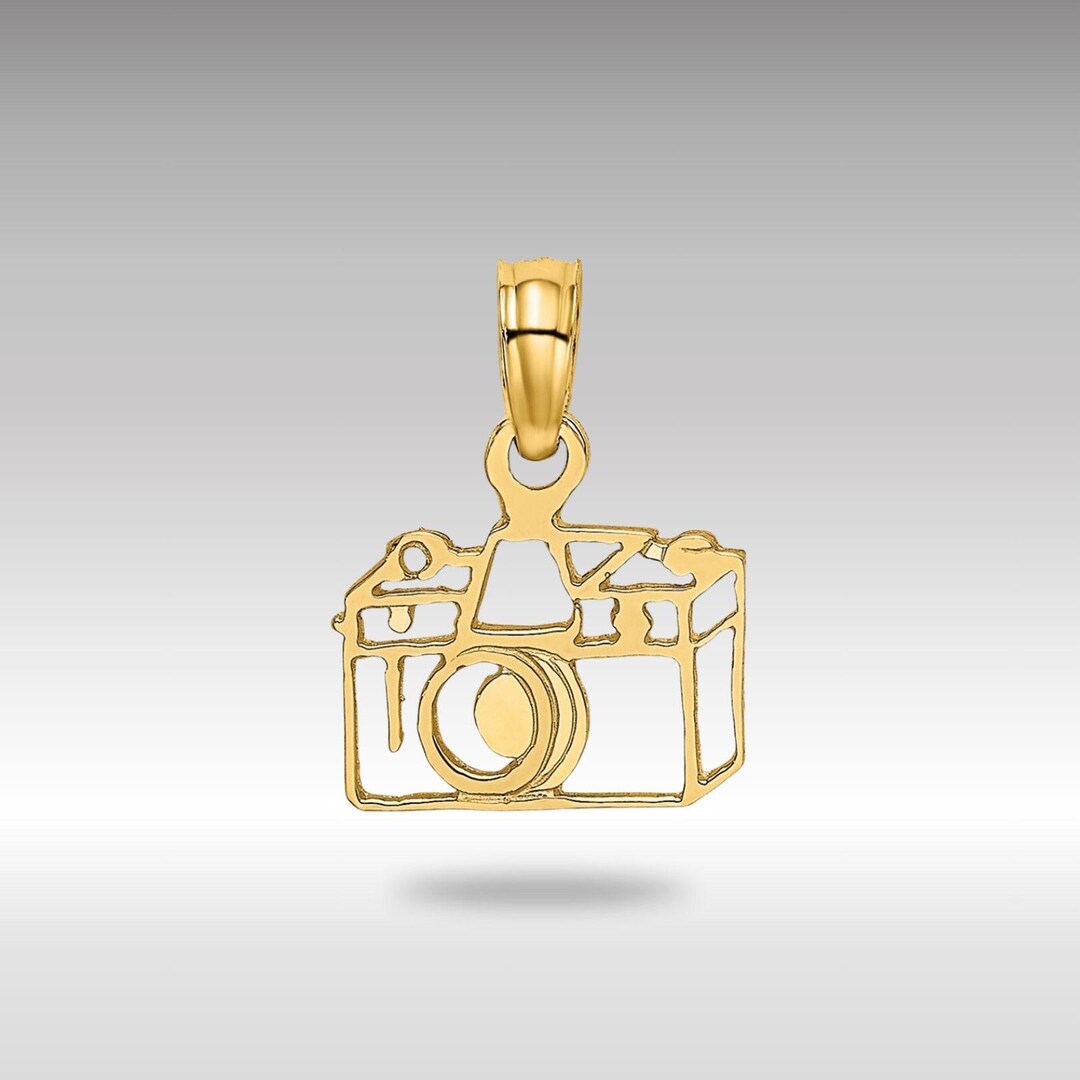14K Gold Camera Charm Necklace: Photographer Gift - Etsy