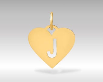 Hjärthänge i 14K guld: Halsband med initialen 'J'