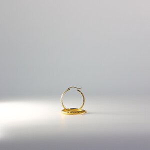 14K Gold Hoop Earrings 3mm Thick 25MM Wide- Real Gold Diamond Cut Hoop Earrings- Classic Gold - Hoop Earrings for Her