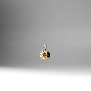 14k Gold 3D Smiling Sun Moon Pendant Charm- Real Gold Sun And Moon Necklace Charm